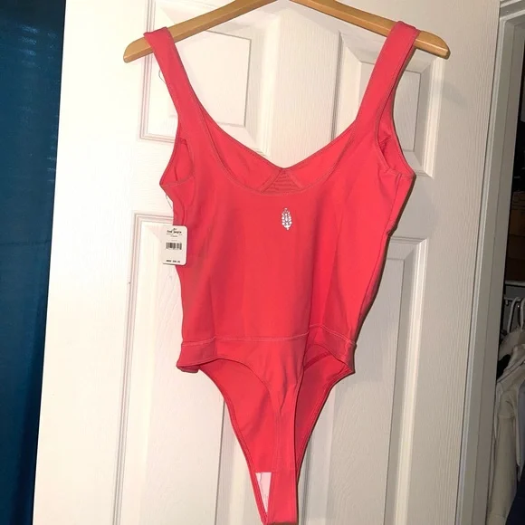 Strawberry Free People Movement Heart Of Gold Bodysuit Leotard Activewear - Picture 3 of 7
